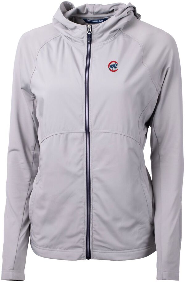 カッターアンドバック レディース アウター ジャケット・ブルゾン ニット Cutter \u0026 Buck Women Chicago Cubs Polished Eco Knit Hybrid Full Zip Jacket NoColor
