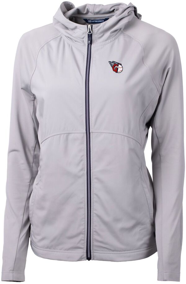 カッターアンドバック レディース アウター ジャケット・ブルゾン ニット Cutter \u0026 Buck Women Cleveland Guardians Polished Eco Knit Hybrid Full Zip Jacket NoColor