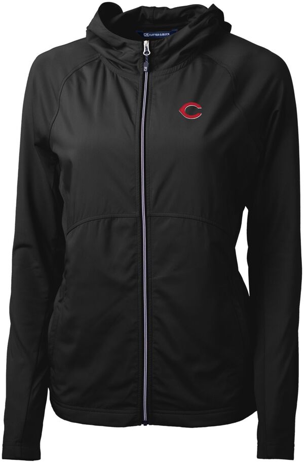 カッターアンドバック レディース アウター ジャケット・ブルゾン ニット Cutter \u0026 Buck Women Cincinnati Reds Black Eco Knit Hybrid Full Zip Jacket NoColor ブラック
