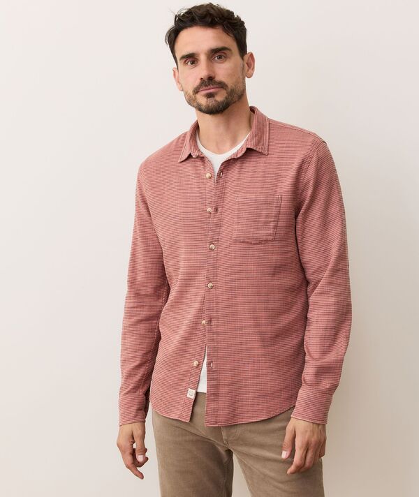 マリーン レイヤー メンズ トップス シャツ Marine Layer Men Classic Stretch Selvage Shirt Warm Stripe ストライプ
