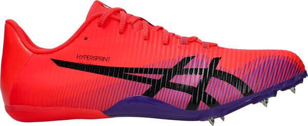 アシックス メンズ シューズ スニーカー 刷り上げる ASICS Hypersprint 8 Track and Field Shoes Flash Red/Black 黒いこと