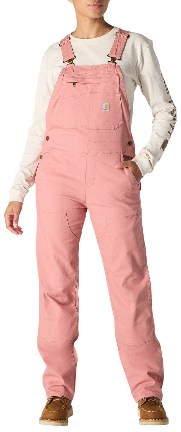 カーハート レディース ボトムス カジュアルパンツ オーバーオール Carhartt Women's Canvas Overalls Rose Tint|ReVida 店