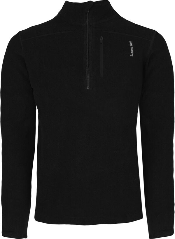 ホットチリーズ メンズ トップス シャツ フリース Hot Chillys Men's La Montana Fleece Zip T Black/Black ブラック|ReVida 店