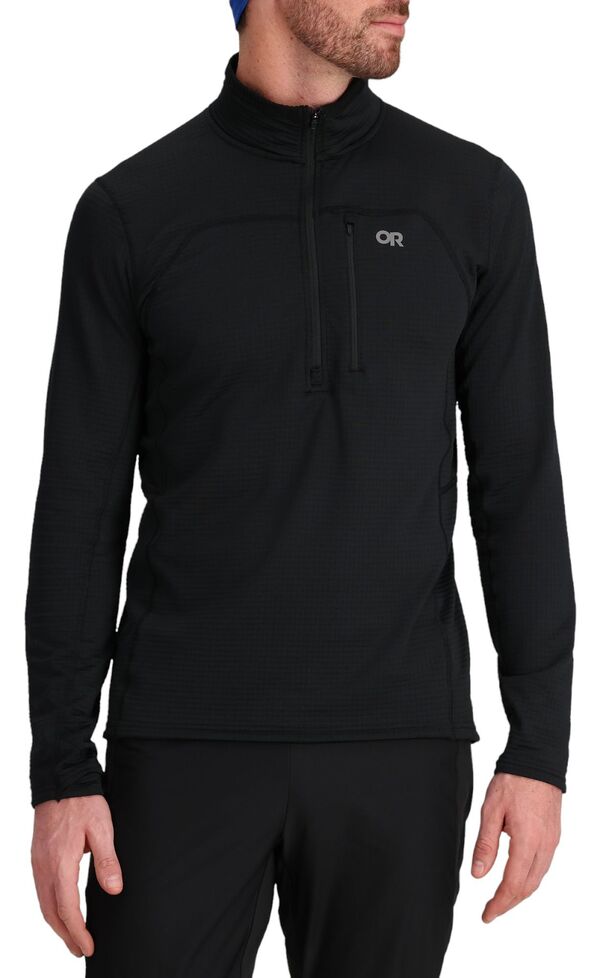 アウトドアリサーチ メンズ アウター パーカー・スウェット ハーフジップ フリース Outdooresearch Men's Vigor Grid Fleece Half Zip Top Black ブラック