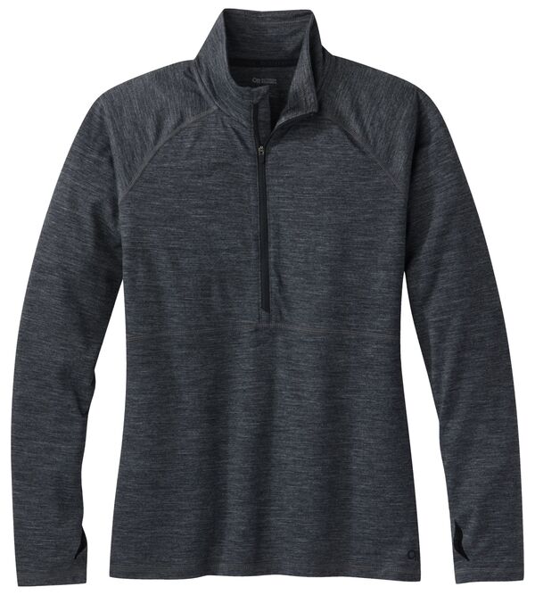アウトドアリサーチ レディース トップス シャツ ハーフジップ Outdooresearch Women's Alpine Onset Half Zip Top Charcoal Heather チャコール