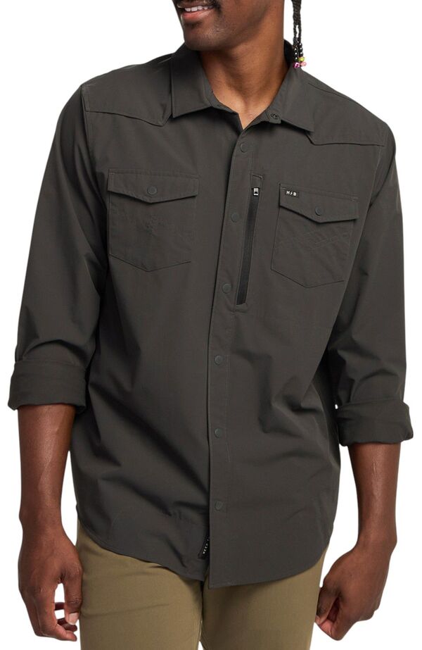 ハウラーブラザーズ メンズ トップス プルオーバー Howler Brothers Men\u0027s Emerger Tech Long Sleeve Shirt Antique Black 黒いこと