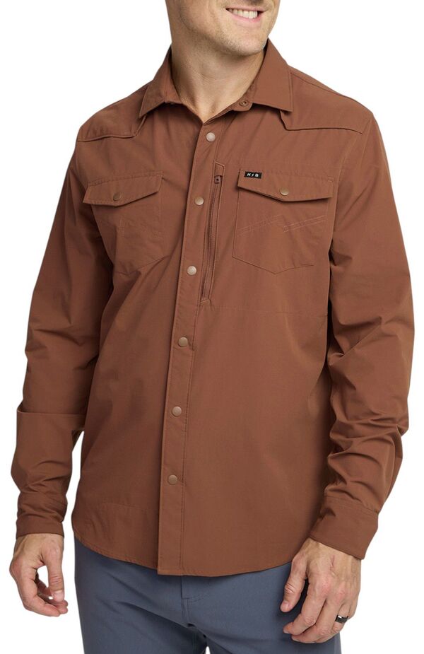 ハウラーブラザーズ メンズ トップス プルオーバー Howler Brothers Men\u0027s Emerger Tech Long Sleeve Shirt Mink Brown 赤銅色