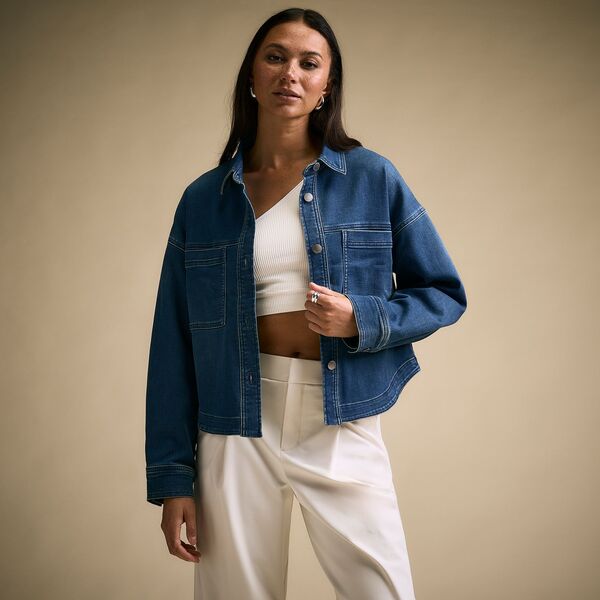 キャリー レディース アウター ジャケット・ブルゾン パイル CALIA Women's Terry Jean Jacket Dark Indigo インディゴ