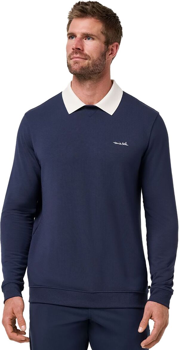 トラビスマヒュー メンズ トップス シャツ クルーネック TravisMathew Men's Amenities Collar Golf Crewneck Total Eclipse