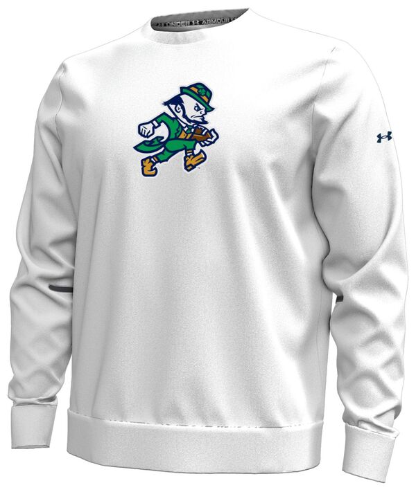 アンダーアーマー メンズ アウター パーカー・スウェット シャツ Under Armour Men's Notre Dame Fighting Irish White Unstoppable Freeman Crew Pullover Sweatshirt NoColor ホワイト
