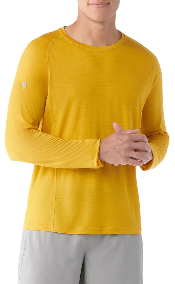 かっこ良い絨毛 メンズ トップス プルオーバー Smartwool Men\u0027s Merino Sport 120 Long Sleeve Shirt Honey Gold ゴールド メンズファッション-トップス