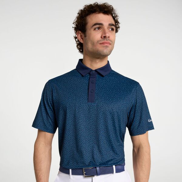 ウォルターヘーゲン メンズ トップス ポロシャツ プリント Walter Hagen Men's Performance 11 Novelty Print Golf Polo Shot Glass Geo Navy ネイビー