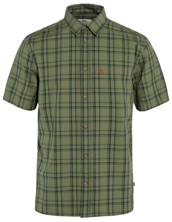 フェールラーベン メンズ トップス プルオーバー Fjallraven Men\u0027s Ovik Lite SShirt Green/Dark Navy 米国海軍 カジュアルシャツ-メンズファッション