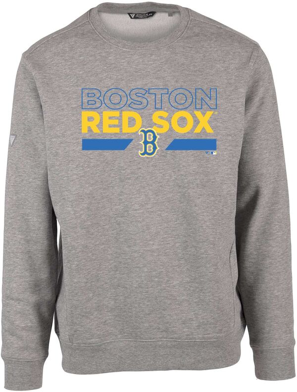 レベルウェア メンズ アウター パーカー・スウェット クルーネック シャツ Levelwear Men's Boston Red Sox City Connect Gray Zane No Hitter Crew Neck Sweatshirt NoColor グレー