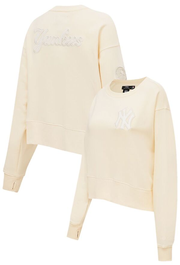 プロスタンダード レディース アウター パーカー・スウェット クルーネック シャツ Pro Standard Women's New York Yankees Cream Classicrewneck Sweatshirt NoColor クリーム|ReVida 店