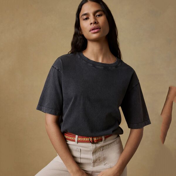 ファレティ レディース トップス プルオーバー ヴィンテージ 綿織物 Faherty Women\u0027s Cotton Vintage T-Shirt Washed Black 黒いこと