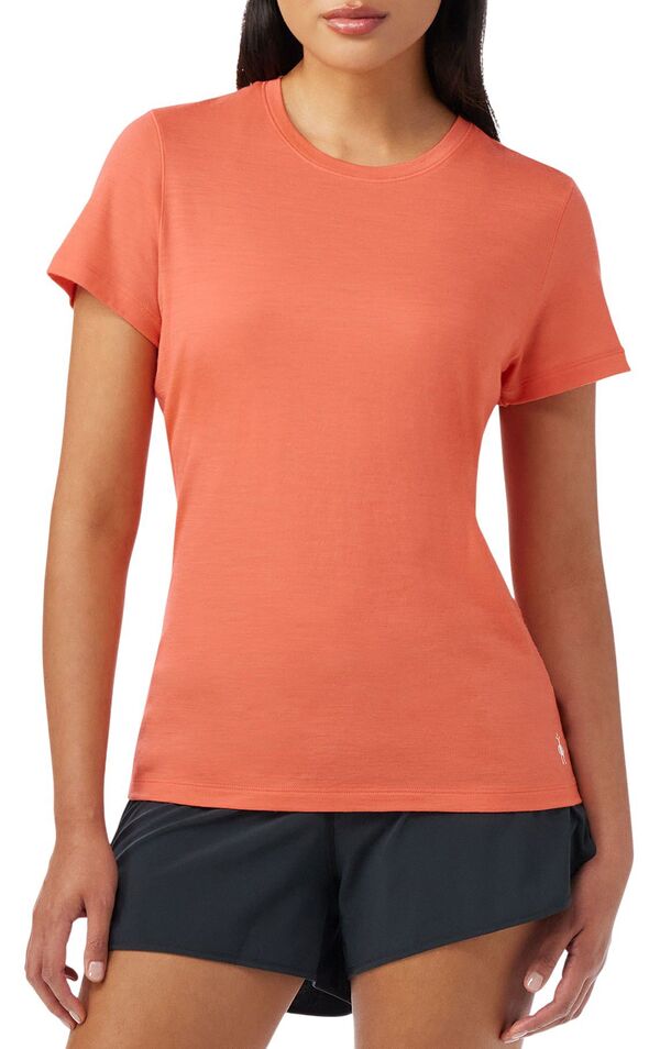 かっこ良い羊毛 レディース トップス プルオーバー SmartWool Women\u0027s Merino Short Sleeve T-Shirt Coral Reef コーラル