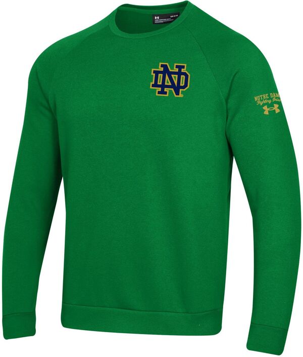 アンダーアーマー メンズ アウター パーカー・スウェット プルオーバー Under Armour Men\u0027s Notre Dame Fighting Irish Kelly Green All Day Crew Pullover Sweatshirt NoColor 緑であること