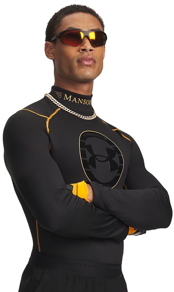 アンダーアーマー メンズ トップス シャツ モックネック Under Armour x Mansory Men's ColdGear Mock Neck Shirt Black/Squad Orange ブラック
