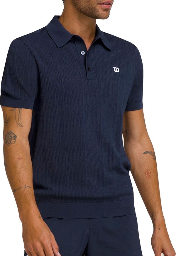 ウィルソン レディース トップス ポロシャツ ニット Wilson Men's Benson Knitennis Polo Classic Navy ネイビー