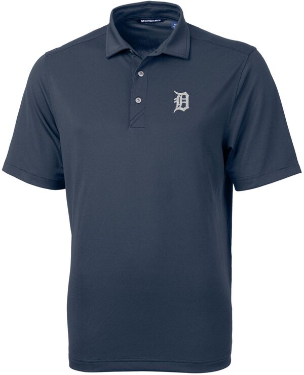 カッターアンドバック メンズ トップス ポロシャツ Cutter & Buck Men's Detroitigers Blue Virtueco Pique Polo NoColor ブルー|ReVida 店