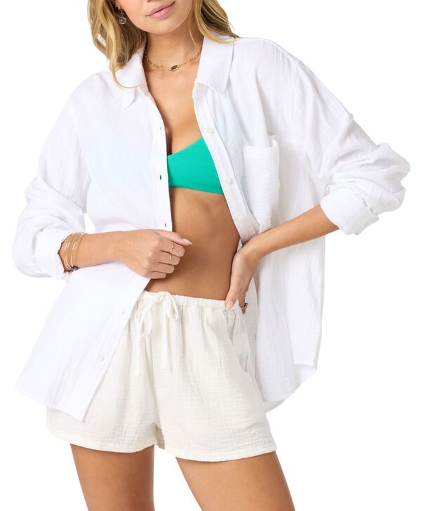 オニール レディース トップス シャツ O'Neill Women's Leni Relaxed Shirt White ホワイト｜ReVida 店