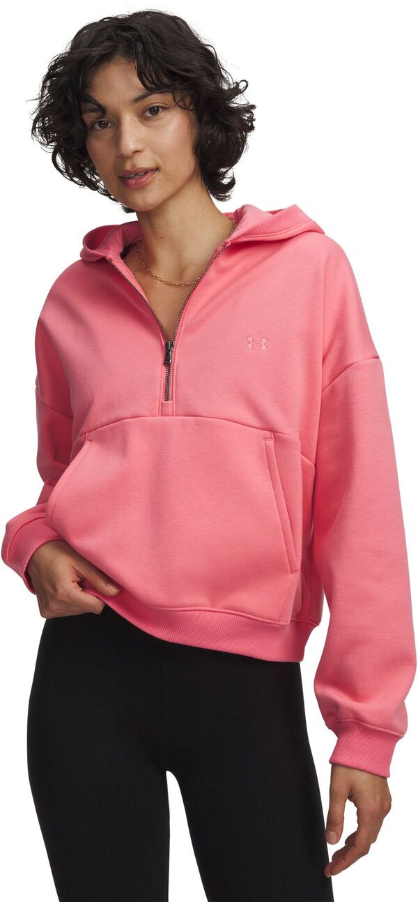 アンダーアーマー レディース アウター パーカー・スウェット フリース Under Armour Women's Icon Fleece Half-Zip Hoodie Bittersweet Pink/Bittersweet Pink ピンク