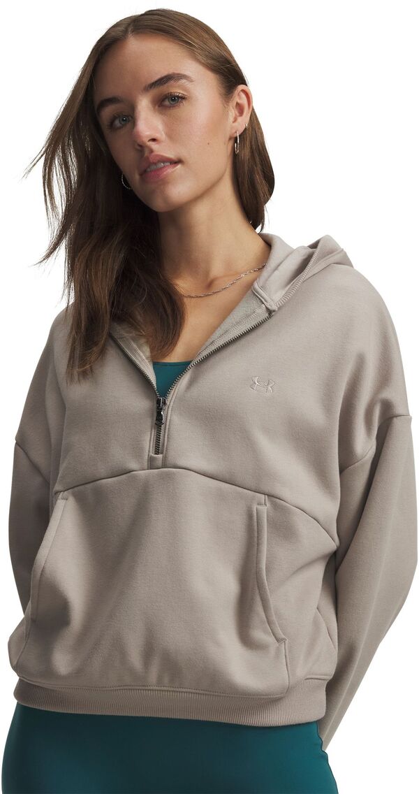 アンダーアーマー レディース アウター パーカー・スウェット フリース Under Armour Women's Icon Fleece Half-Zip Hoodie Timberwolf Taupe/Timberwolf Taupe トープ