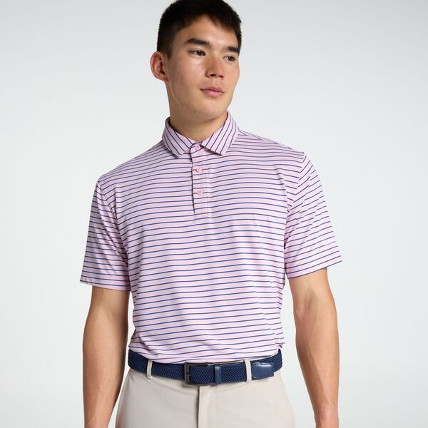 ウォルターヘーゲン メンズ トップス ポロシャツ Walter Hagen Men's Performance 11 Classic Tri-Stripe Golf Polo Bold Rose/Mid Blue/White ホワイト｜ReVida 店 17,745円