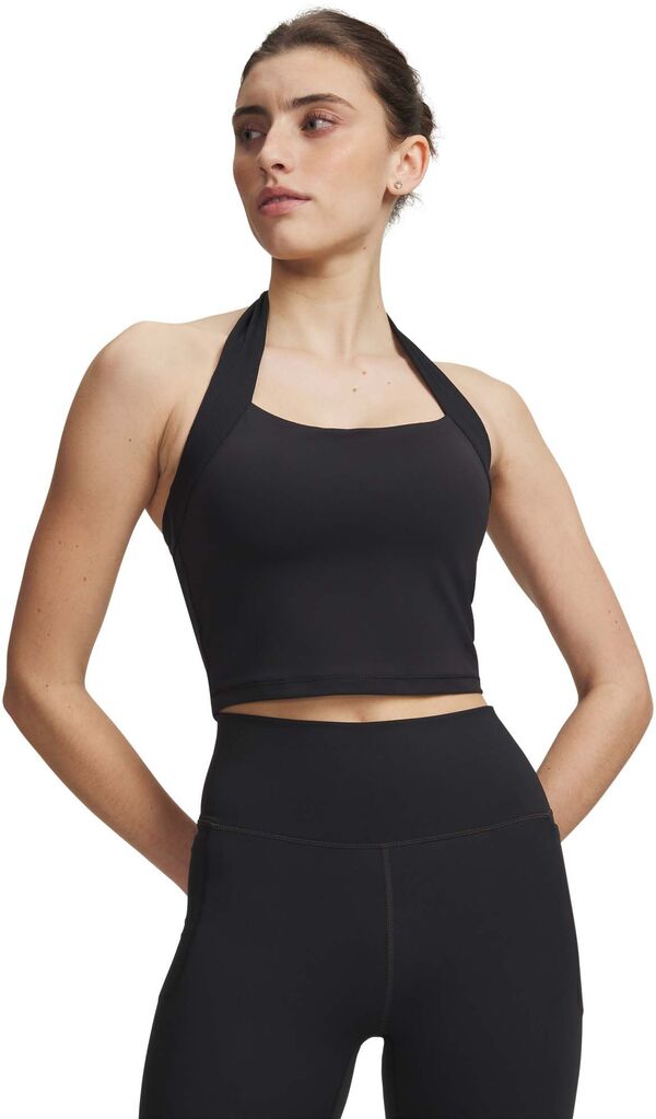 アンダーアーマー レディース トップス タンクトップ ホルター Under Armour Women's Meridian Halter Tank Black/Black ブラック｜ReVida 店