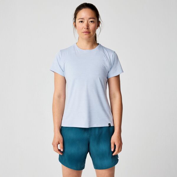 ブルックス レディース トップス Tシャツ Brooks Women's Luxe Short Sleeve T-Shirt Htr Halogen Blue ブルー