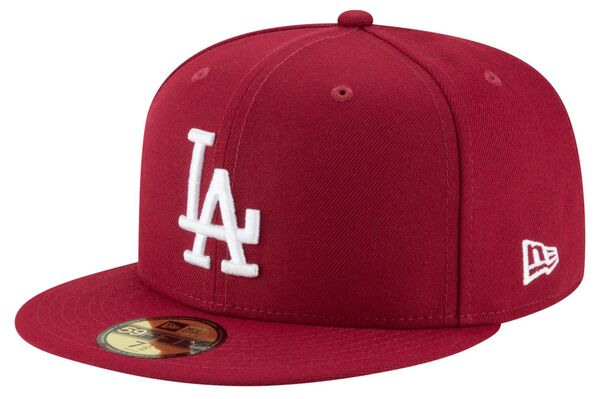 ニューエラ メンズ アクセサリー 帽子 New Era Men's Los Angeles Dodgers Dark Red Basic 59Fifty Fitted Hat NoColor レッド