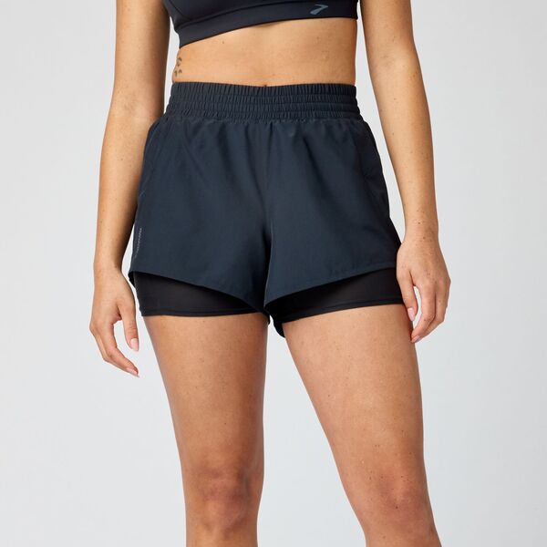 ブルックス レディース ボトムス 心地好いズボン下 遊撃手ズボン下 Brooks Women\u0027s Dash 2-インチ-1 Shorts Black 黒いこと