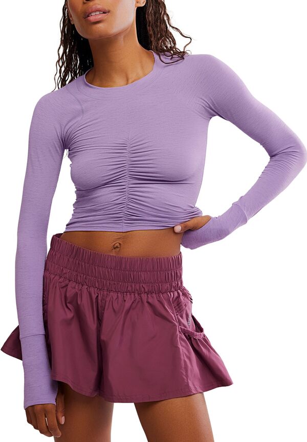 フリーピープル レディース トップス プルオーバー ギャザー FP Movement Women\u0027s Tempo Ruched Long Sleeve Gem