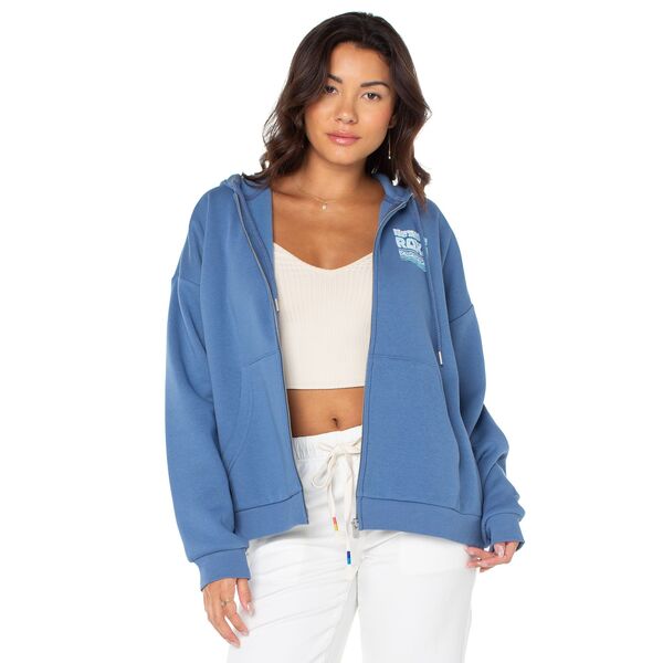 ロキシー レディース アウター パーカー・スウェット Roxy Women's Evening Lineup Full-Zip Hoodie Blue ブルー|ReVida 店