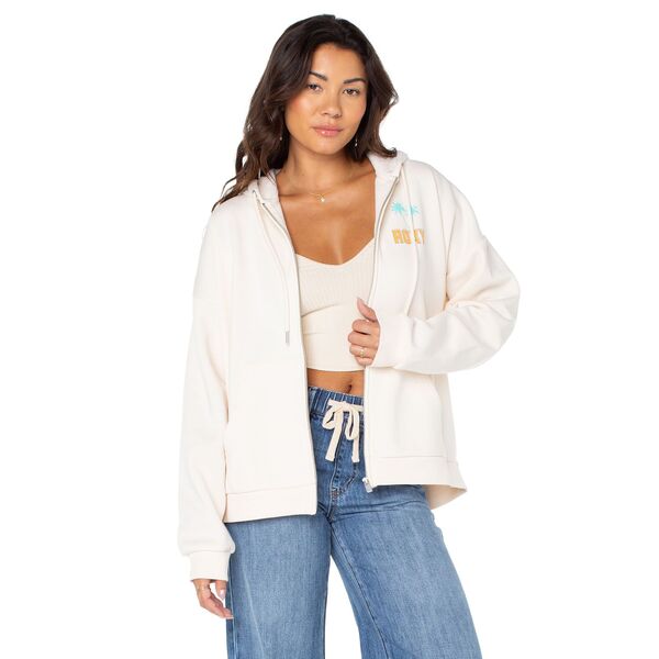 ロキシー レディース アウター パーカー・スウェット Roxy Women's Evening Lineup Full-Zip Hoodie White ホワイト｜ReVida 店