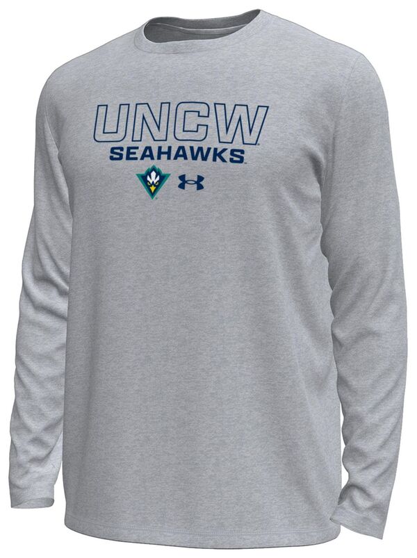 アンダーアーマー メンズ トップス Tシャツ Under Armour Men's UNC-Wilmington Seahawks Grey Heather Tech Stretch Long Sleeve T-Shirt NoColor グレー|ReVida 店