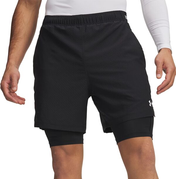 アンダーアーマー メンズ ボトムス ハーフパンツ・ショーツ ショートパンツ Under Armour Men's Vanish 2.0 Woven 2-in-1 Shorts Black/White ホワイト