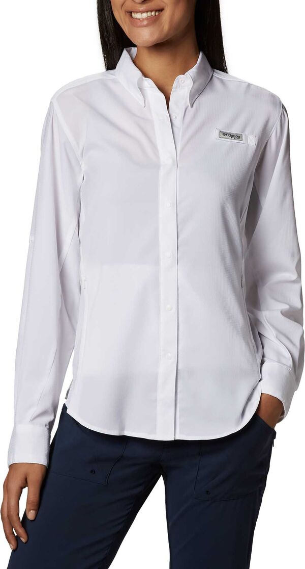 コロンビア レディース トップス シャツ Columbia Women's PFG TamiamiI Long Sleeve Shirt White ホワイト|ReVida 店