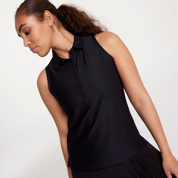 キャリー レディース トップス ポロシャツ ノースリーブ CALIA Women's Renew Sleeveless Golf Polo Pure Black ブラック｜ReVida 店