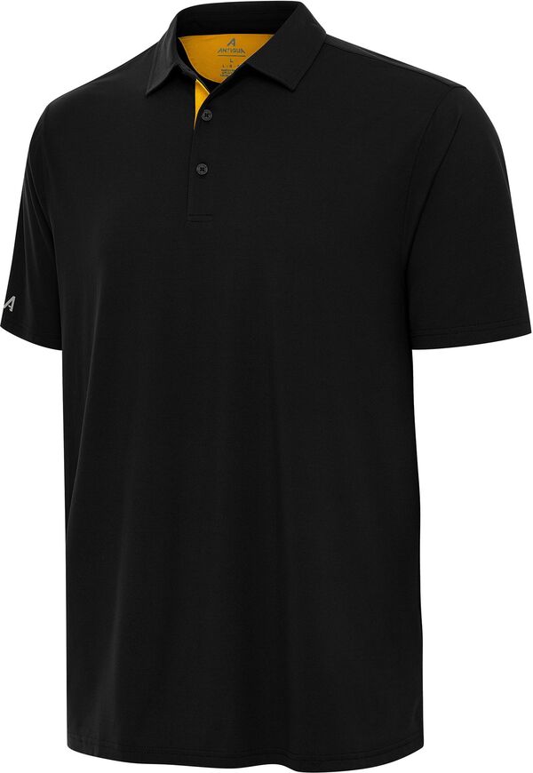 アンティグア メンズ トップス ポロシャツ Antigua Men's Era Solid Golf Polo Black/Gold ブラック