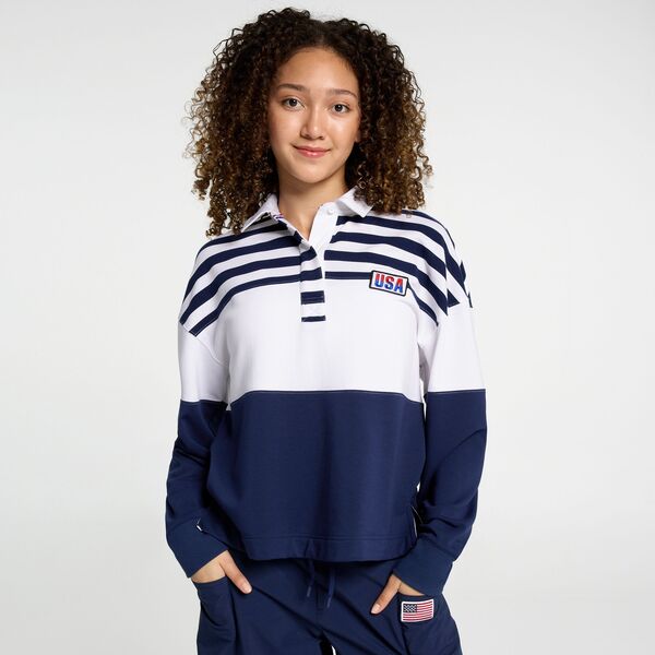 DSG レディース トップス シャツ DSG Women's USA Soft Henley Shirt Navy/White ホワイト