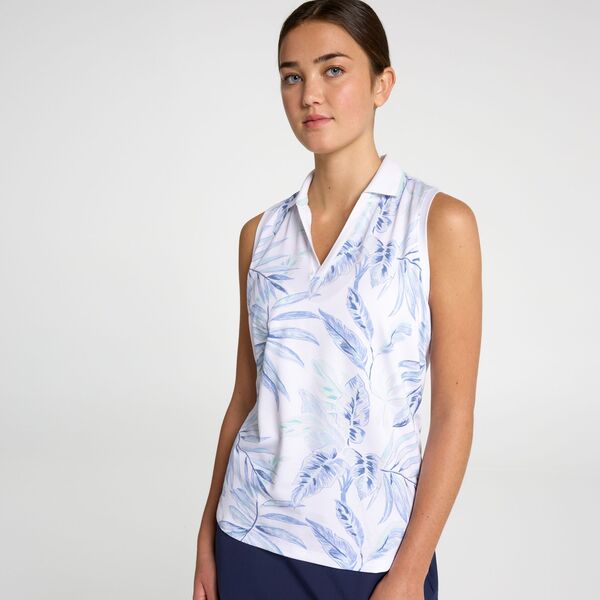 ウォルターヘーゲン レディース トップス シャツ ノースリーブ Walter Hagen Women's Performance 11 Sleeveless Johnny Painted Tropical White ホワイト