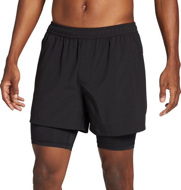 DSG メンズ ボトムス 二分の一ズボン下・さる股引き 遊撃手ズボン下 DSG Men\u0027s 2-インチ-1 Agility Shorts Pure Black 黒いこと ズボン・パンツ-メンズファッション