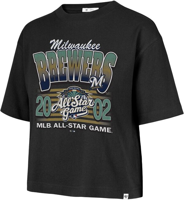 フォーティーセブン レディース トップス ティーシャツ \u002747 Women\u0027s Milwaukee Brewers Black Cooperstown Playoff Reed City T-Shirt NoColor 黒いこと Tシャツ・カットソー-レディースファッション