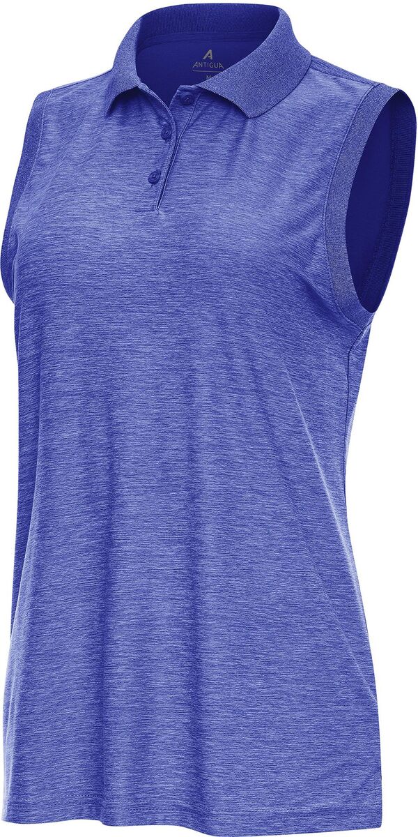 アンティグア レディース トップス ポロシャツ ノースリーブ キャップ Antigua Women's Recap Sleeveless Golf Polo Dark Royal Heather ヘザー｜ReVida 店