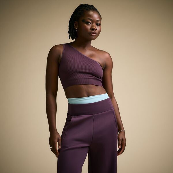 持ちはこび レディース アンダーお召しもの ブラ CALIA Women\u0027seamless One Shoulder Sports Bra Plum Purple パープル ブラジャー-インナー・下着・ナイトウェア-インナー・下着・ランジェリー