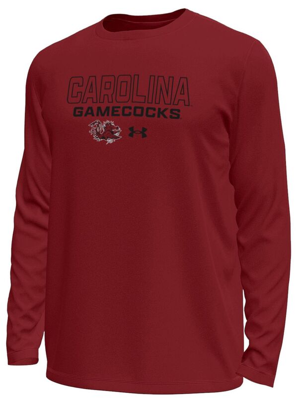 アンダーアーマー メンズ トップス Tシャツ Under Armour Menouth Carolina Gamecocks Cardinal Tech Stretch Long Sleeve T-Shirt NoColor