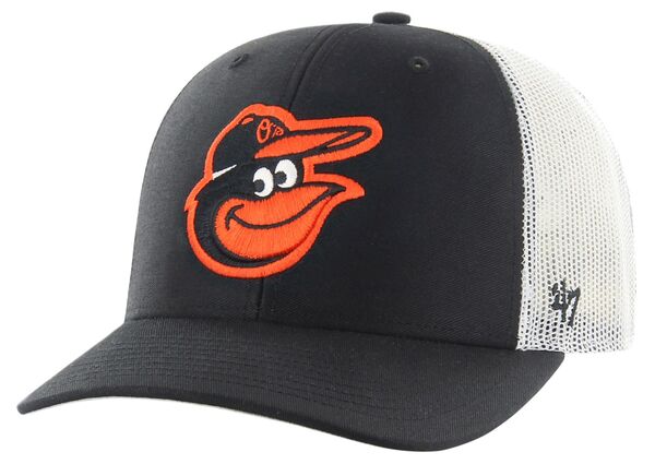 フォーティーセブン メンズ アクセサリー 帽子 '47 Men's Baltimore Orioles Black Adjustable Trucker Hat NoColor ブラック｜ReVida 店