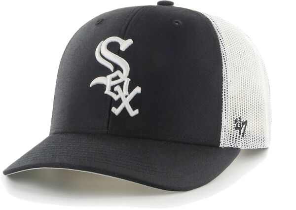フォーティーセブン メンズ アクセサリー 帽子 '47 Men's Chicago White Sox Black Adjustable Trucker Hat NoColor ホワイト|ReVida 店